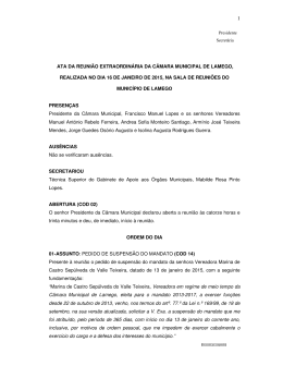 16 de janeiro de 2015 - C&acirc;mara Municipal de Lamego