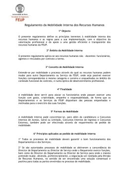 Regulamento da Mobilidade Interna dos Recursos Humanos