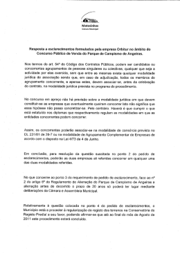 Resposta ao Pedido de Esclarecimentos Concorrente ORBITUR