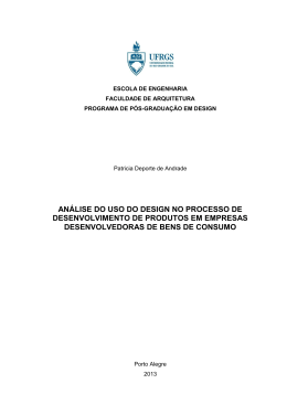 AN&Aacute;LISE DO USO DO DESIGN NO PROCESSO DE