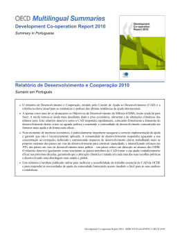 Development Co-operation Report 2010 Relatório de