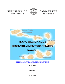 plano nacional de desenvolvimento sanitario 2008