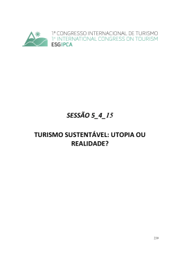 TURISMO SUSTENTÁVEL: UTOPIA OU REALIDADE