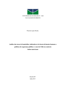 An&aacute;lise das taxas de homic&iacute;dios, indicadores de