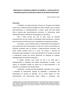 Democracia e desenvolvimento econ&ocirc;mico