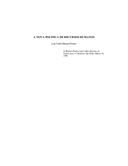 A NOVA POLÍTICA DE RECURSOS HUMANOS