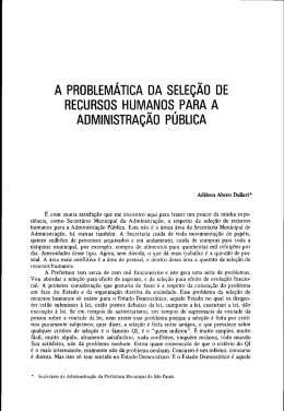 a problem&aacute;tica da sele&ccedil;&atilde;o de recursos humanos para a