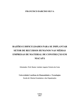 raz&otilde;es e dificuldades para se implantar setor de recursos humanos