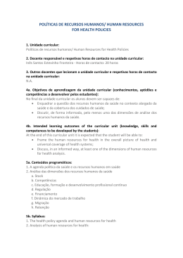 políticas de recursos humanos/ human resources for health policies