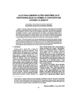 Algumas observa&ccedil;&otilde;es hist&oacute;ricas e epistemol&oacute;gicas sobre o