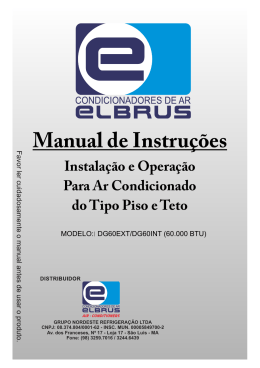 Modelo Piso Teto - Manual de Instalação e Manutenção