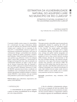 ESTimATiVA dA VulNERAbilidAdE NATuRAl dO AQu&iacute;fERO
