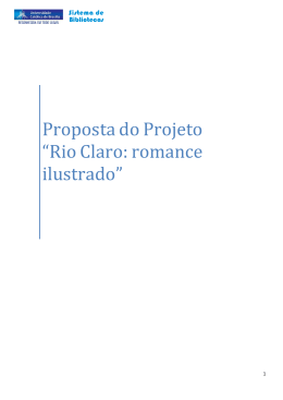 Proposta do Projeto “Rio Claro: romance ilustrado”