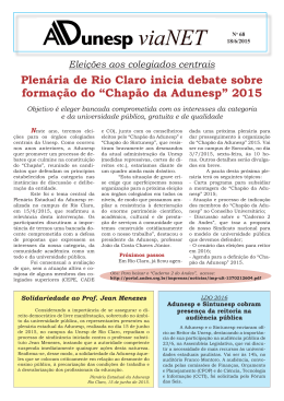 Plenária de Rio Claro inicia debate sobre formação do
