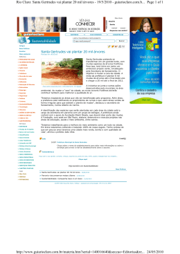 Page 1 of 1 Rio Claro: Santa Gertrudes vai plantar 20 mil árvores