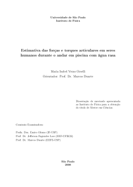 Estimativa das for&ccedil;as e torques articulares em seres