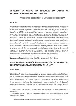 AS PERSPECTIVAS DA BUROCRACIA NO MST