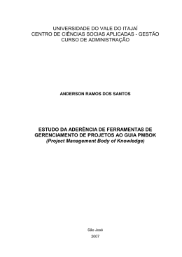 ESTUDO DA ADERÊNCIA DE FERRAMENTAS DE