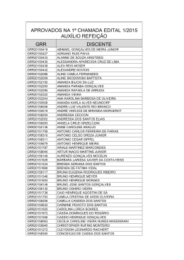 Aprovados na 1&ordf; Chamada Edital 1 REFEI&Ccedil;&Atilde;O