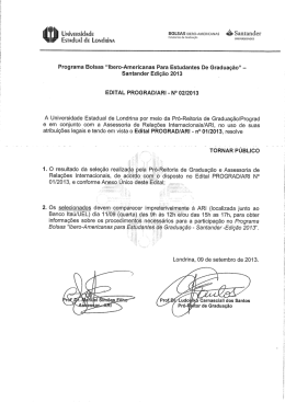 Edital Prograd/Ari n&ordm; 02/2013