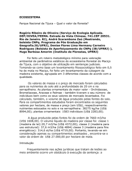 ECOSSISTEMA Parque Nacional da Tijuca &ndash; Qual o valor da