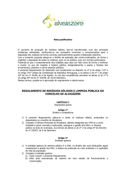 regulamento de resíduos sólidos e limpeza pública do concelho de