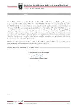 AVISO-Alteração do PDM