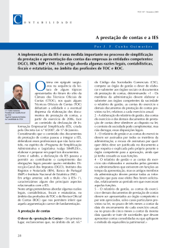 A presta&ccedil;&atilde;o de contas e a IES - Ordem dos Contabilistas Certificados