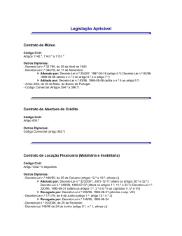 Legisla&ccedil;&atilde;o Aplic&aacute;vel