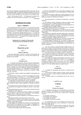 Regulamento de avaliação do desempenho dos docentes da UAc