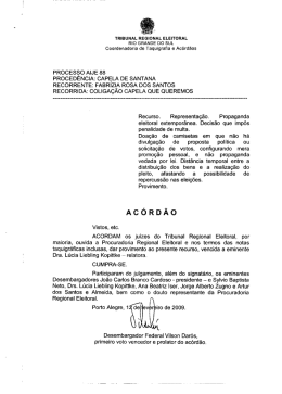 Ac&oacute;rd&atilde;o - processo AIJE 88 - Tribunal Regional Eleitoral do Rio