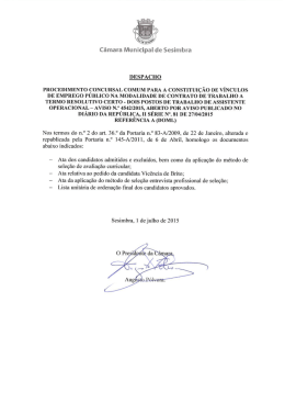 Homologa&ccedil;&atilde;o da Lista unit&aacute;ria de ordena&ccedil;&atilde;o final dos candidatos