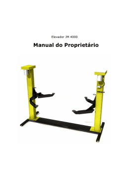 Manual do Propriet&aacute;rio - JM M&aacute;quinas e Equipamentos
