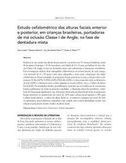 Estudo cefalom&eacute;trico das alturas faciais anterior e