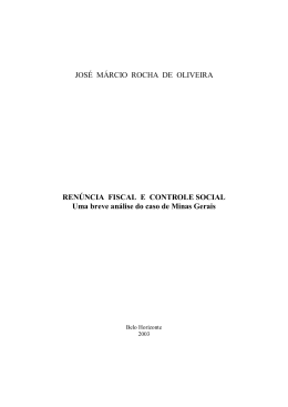 JOS&Eacute; M&Aacute;RCIO ROCHA DE OLIVEIRA REN&Uacute;NCIA FISCAL E
