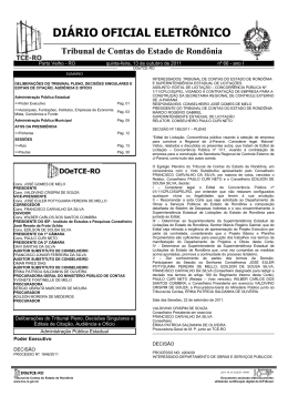 DI&Aacute;RIO OFICIAL ELETR&Ocirc;NICO - TCE-RO