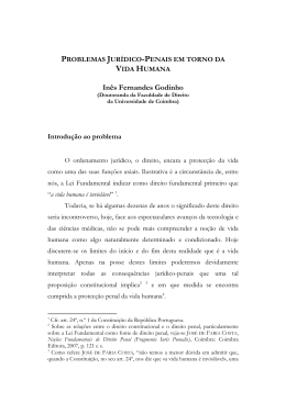 Problemas Jur&iacute;dico-Penais em Torno da Vida Humana