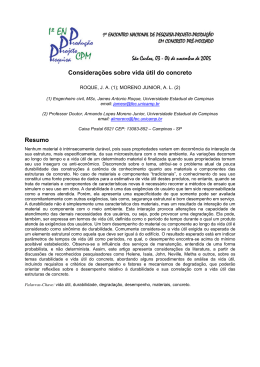 Considera&ccedil;&otilde;es sobre vida &uacute;til do concreto Resumo - SET