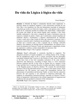 Da vida da L&oacute;gica &agrave; l&oacute;gica da vida