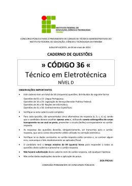 CÓDIGO 36 « Técnico em Eletrotécnica