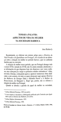 TOMAR A PALAVRA ASPECTOS DE VIDA DA MULHER NA