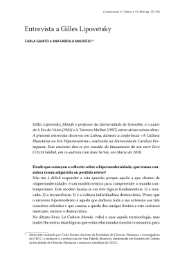 entrevista a gilles lipovetsky