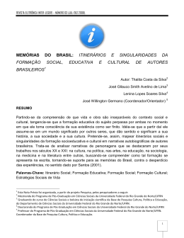 itinerários e singularidades na formação social