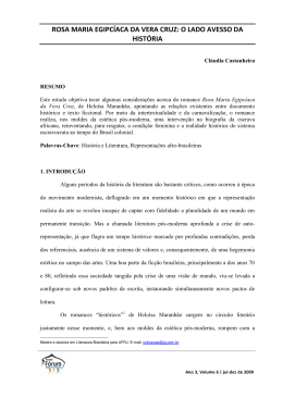 ROSA MARIA EGIPC&Iacute;ACA DA VERA CRUZ: O LADO AVESSO DA HIST&Oacute;RIA