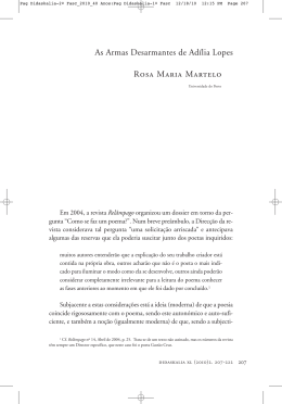 As Armas Desarmantes de Ad&iacute;lia Lopes Rosa Maria Martelo