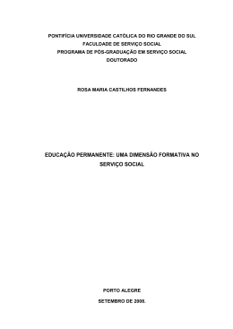 educação permanente: uma dimensão formativa no serviço