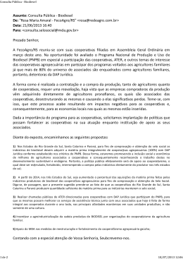 Assunto: Consulta Pública - Biodiesel De: "Rosa Maria Amaral