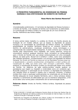 O PRINC&Iacute;PIO FUNDAMENTAL DA DIGNIDADE DA