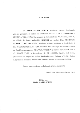 RECIBO Eu, ROSA MARIA SOUZA, brasileira, casada, `funcionaria