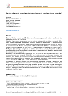 Ser&aacute; o volume de aquecimento determinante do rendimento em